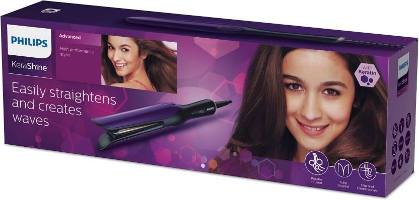 Philips Kerashine High Performance Styler BHH777/20 Hair Straightener  (Purple) - Straightners - Electronics